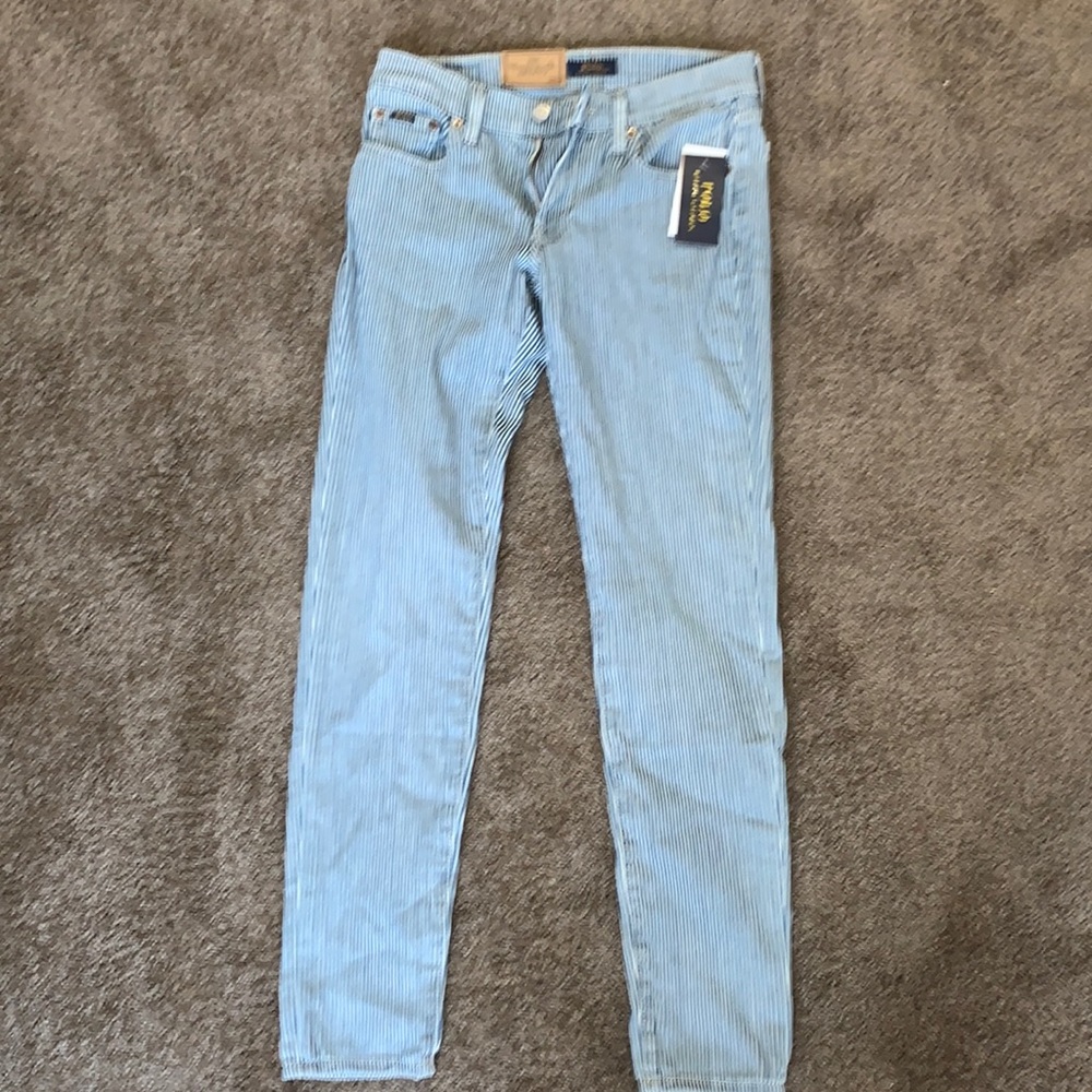 Ralph Lauren white stripped jeans size 26